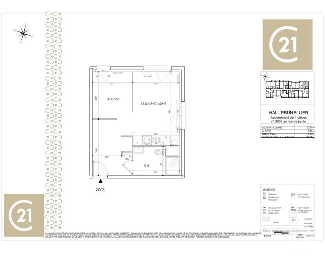 Appartement F1 bis à vendre - 2 pièces - 36.6 m2 - CUCQ - 62 - NORD-PAS-DE-CALAIS - Century 21 Prestige Et Patrimoine