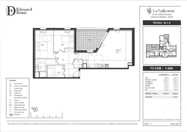 Appartement F4 à vendre - 4 pièces - 82.0 m2 - ETAPLES - 62 - NORD-PAS-DE-CALAIS - Century 21 Prestige Et Patrimoine