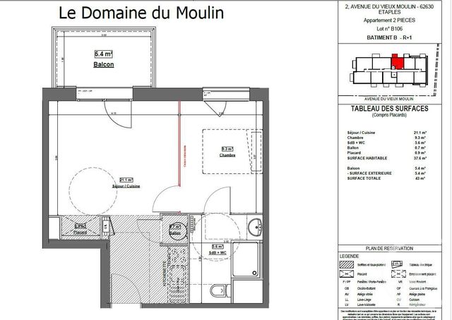 Appartement F2 à vendre - 2 pièces - 37.4 m2 - ETAPLES - 62 - NORD-PAS-DE-CALAIS - Century 21 Prestige Et Patrimoine