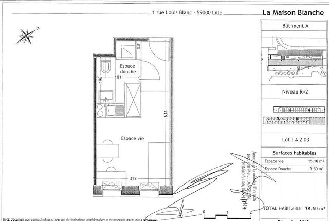 Appartement F1 à vendre - 1 pièce - 18.6 m2 - LILLE - 59 - NORD-PAS-DE-CALAIS - Century 21 Prestige Et Patrimoine